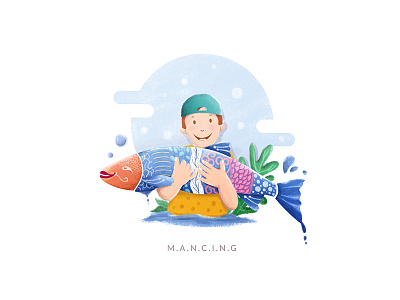 Mancing - fishing ilustration