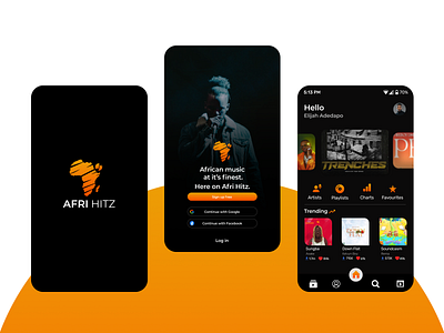 Afri hitz Music App UI Design design minimal ui ux