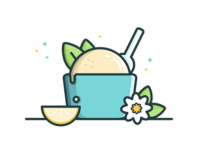 Orange Blossom Ice Cream ice cream icon illustration orange orange blossom summer vector