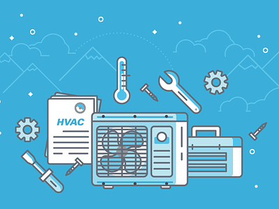 HVAC Business air conditioning business hvac icons lines presentation reno startup toolbox
