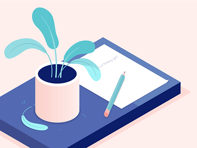 Plant, Pencil, and Paper isometric paper pencil plant reno writing