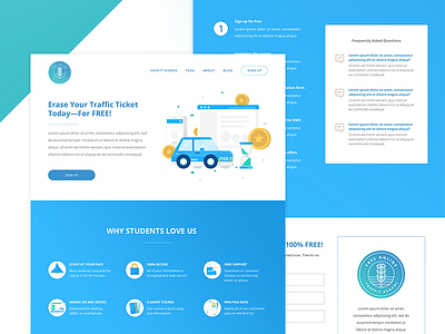 Traffic School Hompage icons illustration landing page resources school traffic school