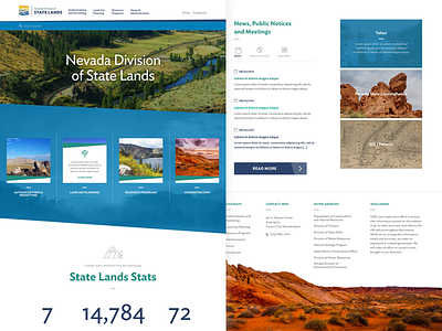 State Lands Homepage homepage landing nevada state lands ui website