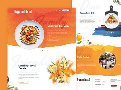 Roundabout Catering Website branding catering food homepage restaurant ui ux website