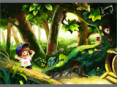 The forest adventure illustration