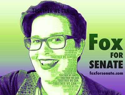 Fox for Senate Campaign Poster political political campaign politician politics polygon poster word cloud