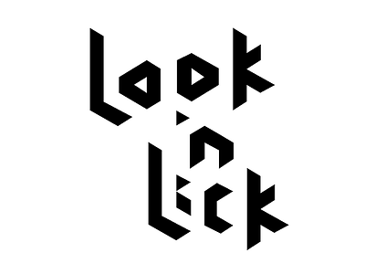 Look 'n Lick Logotype eye tracking geometric indie game isometric logotype maker faire text triangles vector