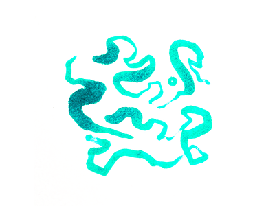 Squibbles brush pen cyan doodle neon sharpie
