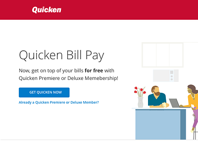 Landing Page Concept for Bill Pay finance landing page money quicken