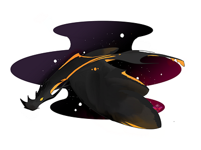 Cosmic Dragon graphic design illustration