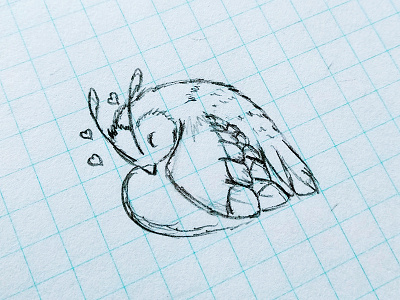Birdie Hearted bird doodle doodle art hugs love pencil sketch sketch sketchpad spread love sweet little bird