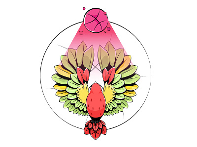 The Pink Glow bird dribbble graphic illustration illustration art