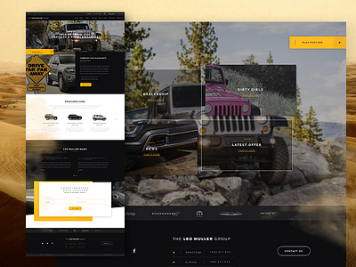 Jeep Dealer Website adventure flat gradient ios phone style ui ux web website