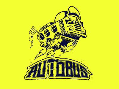 Autobus Illustration and design bike brand car clothing draw handtype icon logo motor shirt tee ui