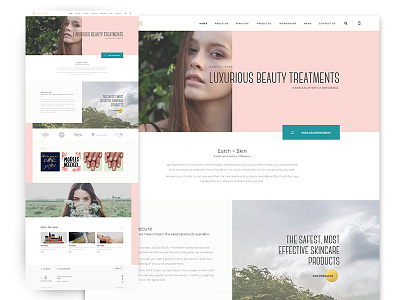 Beauty Spa Web Design beauty branding clean logo organic pink spa ui ux web webdesign website