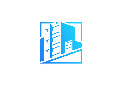 Property Knowledge Branding blue brand building city construction gradient house icon illustration logo minimal