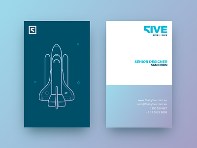 5x5 Business Cards blue business cards cards clean gradient icon illustration logo rocket space websites