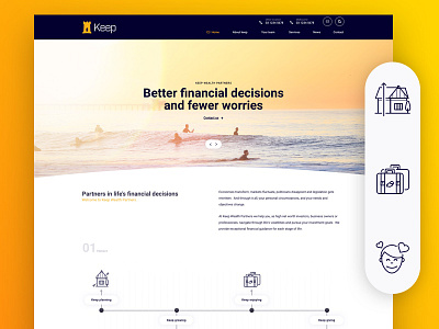 Financial Wealth Website Design clean icon icons illustration ios logo orange ui ux web website yellow