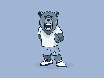 School Mascot basketball bear blue character icon illustration logo sport