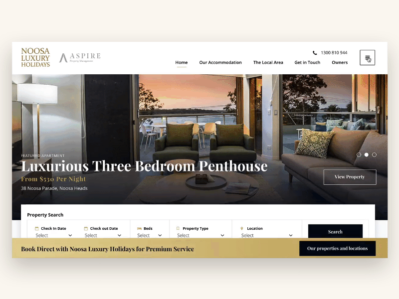 Accommodation Responsive Site Design accommodation clean gold hotel icon logo ui ux web website