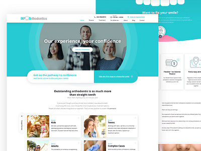 Dental website design clean gradient icon illustrate logo teal teeth ui ux web website