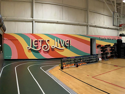 Mural for Harbor Athletic Club 3d 3d lettering athletic basketball club color colorful custom lettering gym handlettering harbor madison middleton mural type typography wall wisconsin