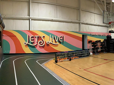Mural for Harbor Athletic Club 3d 3d lettering athletic basketball club color colorful custom lettering gym handlettering harbor madison middleton mural type typography wall wisconsin