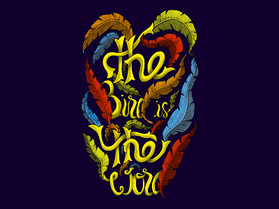 The Bird is the Word! birds colorful family guy feathers handlettering surfin bird the trashmen typography