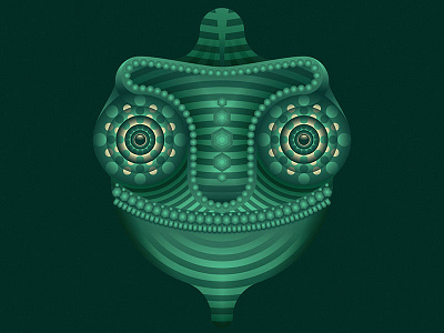 Chameleon - DKNG Skillshare Class chameleon circles geometry green illustration symmetry texture