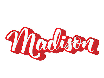 Madison Wisconsin - 3d Practice 3d lettering madison practice red shading shadow white wisconsin
