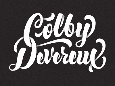 Colby Lettering for poster black lettering script shadow white