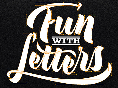 Fun With Letters Anchors bezier black curves illustrator lettering script vector white