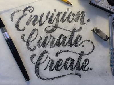 Envision Curate Create drawing handlettering lettering ligature ligatures pencil sketch type typography