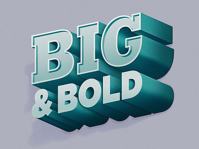 Big & Bold 3D Type 3d depth green purple shadow skillshare teal texture typography