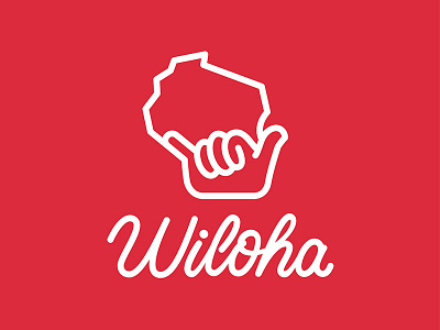 Wiloha - Wisconsin Aloha Lettering drawing handlettering icon illustration lettering ligature ligatures milwaukee type wisconsin