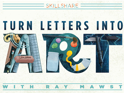 My First Skillshare Class art color digital drawing illustration illustrative lettering painting photoshop texture typography