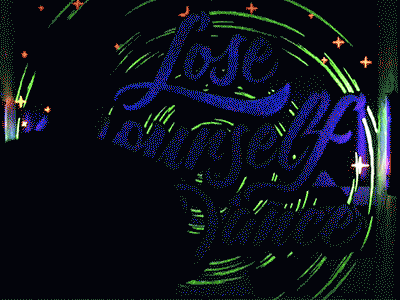 Flourescent Paint Mural - Lose Yourself To Dance drawing fluorescent handlettering illustration lettering mural sketch typography