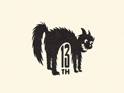 13th - Scared Cat black black cat cat halloween lettering numerals scared cat superstition