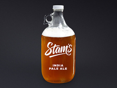 Stam's Growler beer brush script drawing growler handlettering lettering logo script sketch typography