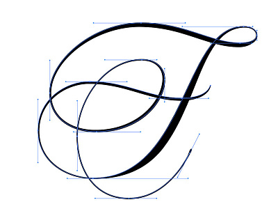 F - Custom Formal Script f fancy flourishes formal handlettering lettering script swashes