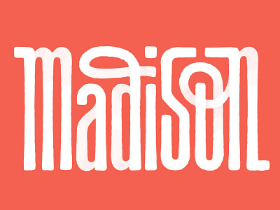Madison - Interlocking Letterforms handlettering interlock interlocking lettering madison red sans serif script texture unicase white wisconsin