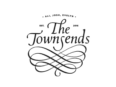The Townsends cancelleresca bastarda flourish handlettering lettering