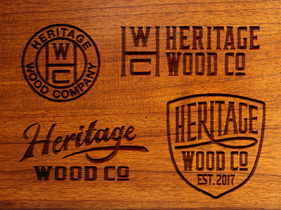 Logo Sketches - WIP company heritage logotype monogram wood