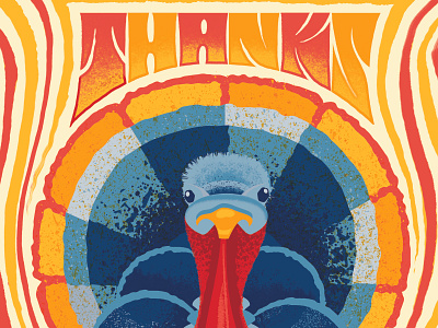 THANKS! Thanksgiving Turkey colorful geometric lettering psychedelia psychedelic texture textured thanks thanksgiving thanksgiving day trippy turkey