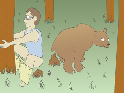 Haipoo (Haiku about poo) bear illustration poo woods