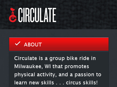 Circulate - Circus Bike Ride app app design bike circulate circus ui unicycle