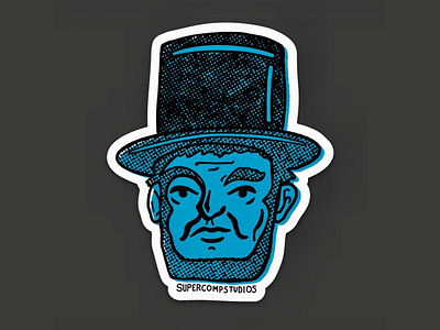 Blue - ABE abe graphic design illustration matte sticker sticker