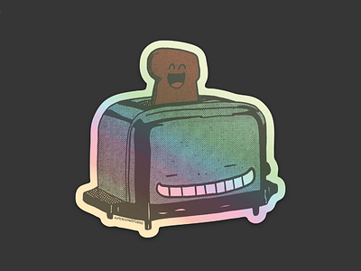 Jimmy TOAST(er) design757 graphic designer holographic sticker illustration sticker toast toaster