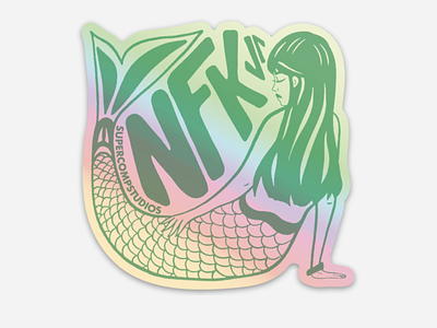 Holographic NFK Mermaid design design757 graphic design holographic illustration mermaid sticker