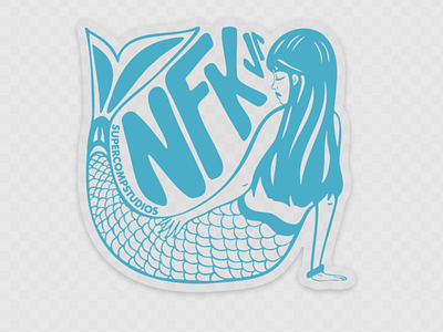 NFK VA | Mermaid clear sticker design design757 graphic design illustration mermaid sticker